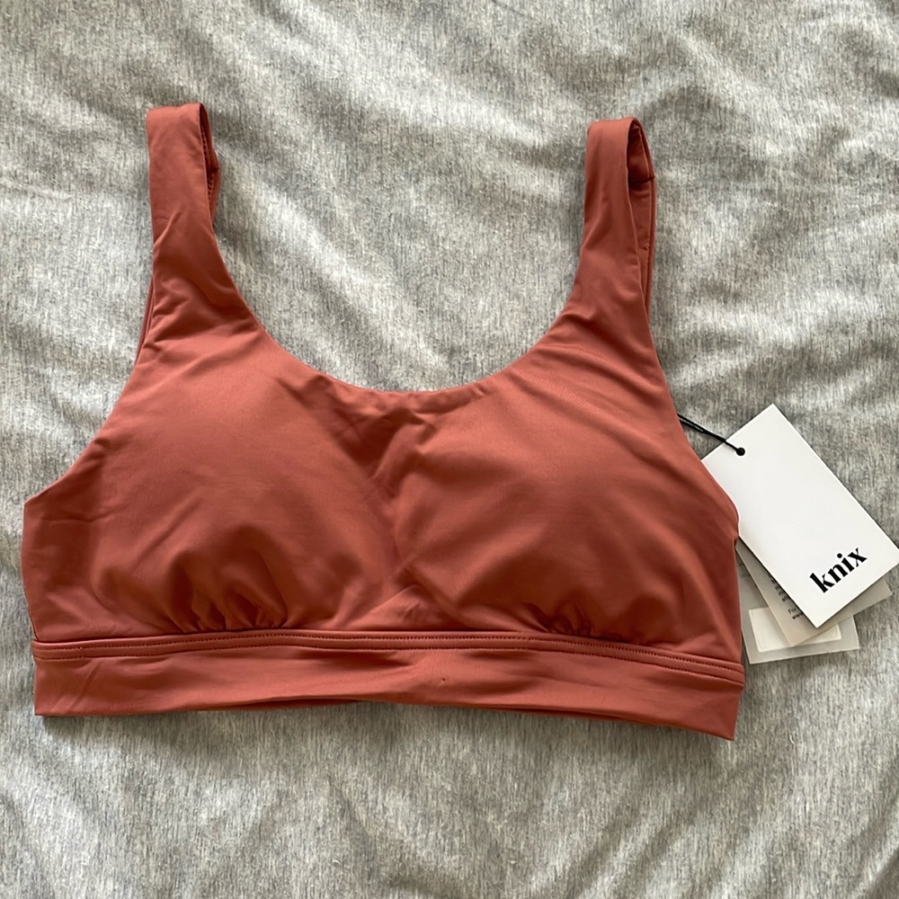Knix Scoop Bikini Top - Bronzed Coral (S)